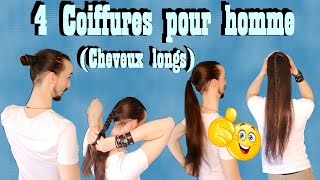 Tuto de 4 coiffures pour hommes aux cheveux longs  Elie Dorémus [upl. by Terrab375]