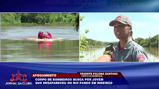 Corpo de bombeiros buscam por jovem desaparecido no Rio Pardo em RibeirãoJornal da Clube010424 [upl. by Shanahan]