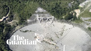 Drone footage shows giant Arecibo Observatory collapsing in Puerto Rico [upl. by Nelrsa]