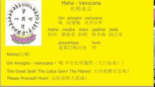 李居明光明真言 Maha Vairocana Mantra of Light（大日如来）毗卢遮那佛咒 加长 [upl. by Yaj]