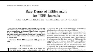 how to write IEEE research paper in latex completeIEEETRAN [upl. by Ahrens]