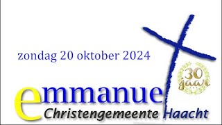 Zondagsdienst Emmanuel Haacht 20 oktober 2024 [upl. by Towroy]