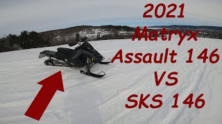 2021 Polaris Matryx Assault 146 Live Review SKS 146 Comparison [upl. by Yleoj]