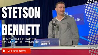 Stetson Bennett meets with the media at the NFL Combine [upl. by Adnarom]