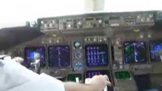 Boeing 747400 Cockpit Landing [upl. by Latsyrcal]