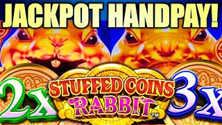 ★JACKPOT HANDPAY★ BUNNY POWER 🐰 STUFFED COINS RABBIT Slot Machine KONAMI GAMING [upl. by Negriv209]