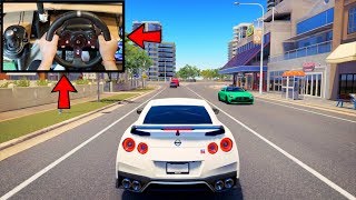 Forza Horizon 3 Driving Nissan GTR R35 Steering Wheel  Paddle Shifters Gameplay [upl. by Russi701]