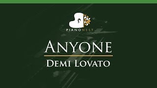 Demi Lovato  Anyone  LOWER Key Piano Karaoke Instrumental [upl. by Denis279]