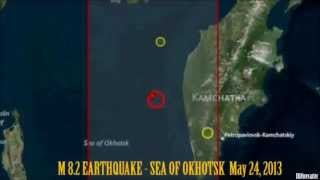 M 83 EARTHQUAKE  SEA OF OKHOTSK May 24 2013 [upl. by Atat429]