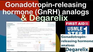 GnRH analogue amp Degarelix in HindiUrdu by first aid for USMLE step 1 [upl. by Lien]