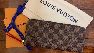 Louis Vuitton Clemence Wallet Damier Ebene Quick Unboxing Jan 2022 [upl. by Llevrac]