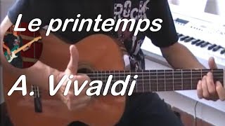 Le printemps Vivaldi  Tuto guitare facile  partition et tablature gratuite [upl. by Sikras]