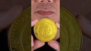 ASMR  BIG GOLD CHOCOLATE COINasmr shorts 😅😂😳 [upl. by Gelya]