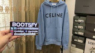 CELINE COTTON FLEECE LOOSE HOODIE Review from BOOTSFY [upl. by Queridas]