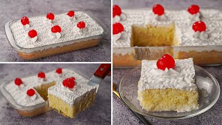 Tres Leches Cake  3 Milk Cake Recipe  Vanilla Milk Cake  Yummy [upl. by Oicnanev]