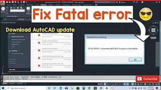 How to fix the problem of Fatal error amp AutoCAD crash🙄 [upl. by Steffi]