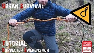 Doppelter Spierenstich  Tutorial Einzelknoten  Bushcraft  Survival  Urban Survival 🏕️ [upl. by Ilahsiav]