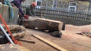 Stihl ms881 and 80” panther horizon chainsaw mill with Oregon full comp chain test in 50” ash [upl. by Andaira807]