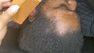 ASMR Quick Combing Detangling Husbands Natural Hair  Wide Tooth Comb Triggers [upl. by Artemisia856]