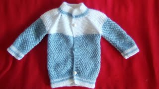 Tuto tricot  Brassière à manches à raglan taille naissance au tricot 03 mois 12 [upl. by Annaicul534]