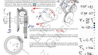 Calculo de fuerzas y reacciones sobre un eje de potencia con engranaje conico helicoidal y sproket [upl. by Schwejda]