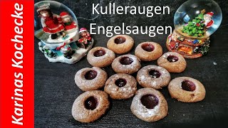 Weihnachtsplätzchen backen Marmeladen Plätzchen  Kulleraugen  Husarenkrapfen  jam cookies 3of4 [upl. by Dudley]