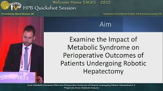 Does Metabolic Syndrome Effect the Perioperative Outcomes of Patients Undergoing Robotic Hepatec [upl. by Daphene]