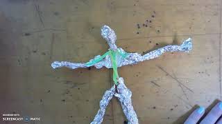 Giacometti Foil Sculpture with Pipe Cleaner quotBonesquot Tutorial [upl. by Jacob600]