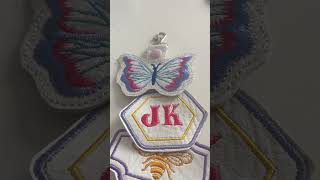 Gotowe breloczki do kluczy key fob embroidery design haftowanie smallbusiness [upl. by Meyer]