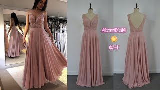 Abendkleid Lang Altrosa Chiffon online kaufen [upl. by Krystin27]