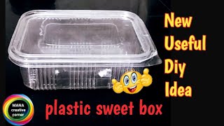 Waste Plastic sweets box reuse ideaBest out of waste disposable container craft idea DIY [upl. by Adikam]