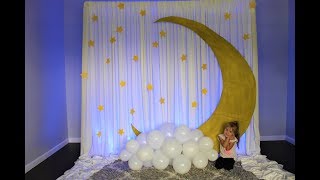 Baby Shower Moon Backdrop DIY  How To [upl. by Burtis970]