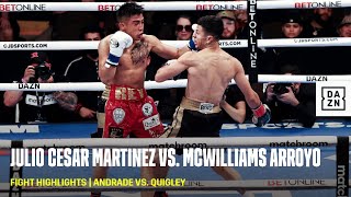 FIGHT HIGHLIGHTS  Julio Cesar Martinez vs McWilliams Arroyo [upl. by Niai]