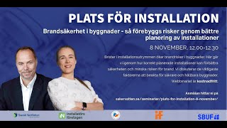 Plats för installationer Brandsäkerhet i fastigheter [upl. by Per134]