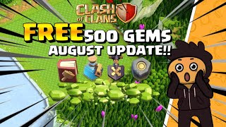 Clash of Clans August Update Clan Games 500 Free Gems amp More [upl. by Kingsley]