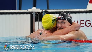 Ariarne Titmus TAKES OFF for 400m freestyle gold as Katie Ledecky holds for bronze  Paris Olympics [upl. by Gloriane]