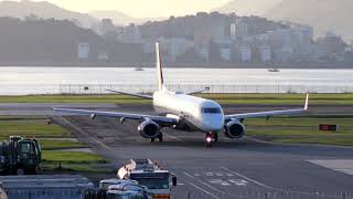 quotCORAÇÃO AZULquot EMBRAER E195 NO SANTOS DUMONT [upl. by Gainor]