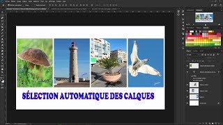 TUTORIEL PHOTOSHOP CC 2018SELECTION AUTOMATIQUE des CALQUES [upl. by Yardley]