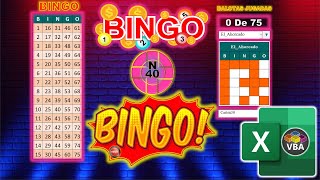 BINGO VIRTUAL EN EXCEL CARTONES DE BINGO VBA JANSPROGRAMING [upl. by Asiral]