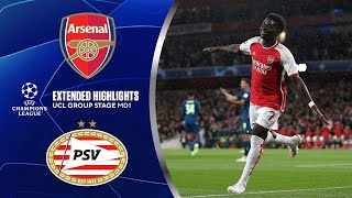 Arsenal vs PSV Extended Highlights  UCL Group Stage MD 1  CBS Sports Golazo [upl. by Eicul]