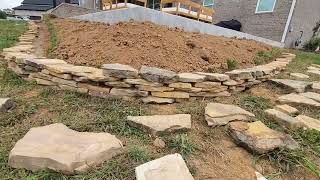 Stone Retaining wall by DH Landscaping 2709911084 Email dhlandscaping270outlookcom [upl. by Llenra]