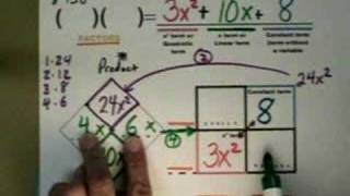 AC 812 pt 2 Factoring Quadratics w Diamonds and Rectangles [upl. by Silvano]