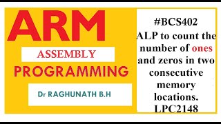 BCS402 Write an ALP to count the number of ones and zeros in two consecutive memory locations [upl. by Vedetta]