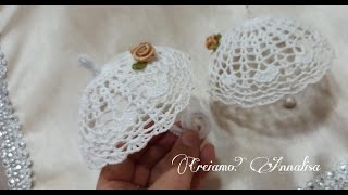 Ombrello ombrellino uncinetto crochet umbrella confetti bomboniera [upl. by Rew117]