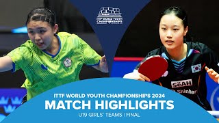 Chen ChiShiuan vs Choi Nahyun  U19 Teams Final  ITTF World Youth Championships 2024 [upl. by Areik103]