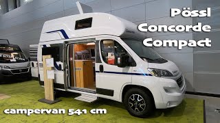 Small campervan Pössl Concorde Compact  only 541 cm  Super Compact  large bathroom and 215 cm bed [upl. by Aokek]