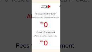 No Minimum Salary  ADCB Hayyak Zero Balance Account adcbbank adcbapp adcb zerobalanceaccount [upl. by Can]