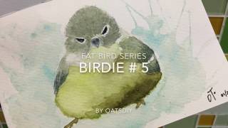 Watercolor Tutorial Fat Bird Series  5 [upl. by Anahir532]