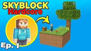 I Tried Minecraft Skyblock but its HARDCORE Survival 1 [upl. by Sillert]