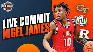 The College Basketball Show 4star Nigel James Commits LIVE  Recruiting Period Recap [upl. by Kiyoshi]